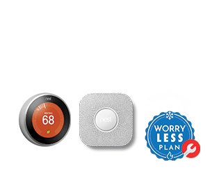 A google nest thermostat and carbon monoxide alarm